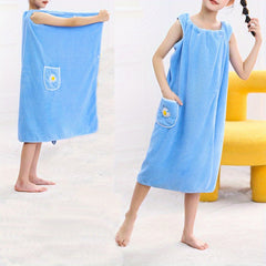 Flower Embroidered Bath Towel Wearable Bath Skirt