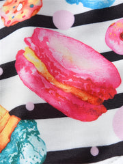 Girls Donut Print Sling Swimsuit Kids Swimwear