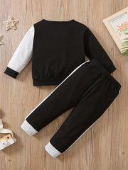 Boys 2pcs Sweatshirt & Pants Set Long Sleeve Top Casual Kids Clothes
