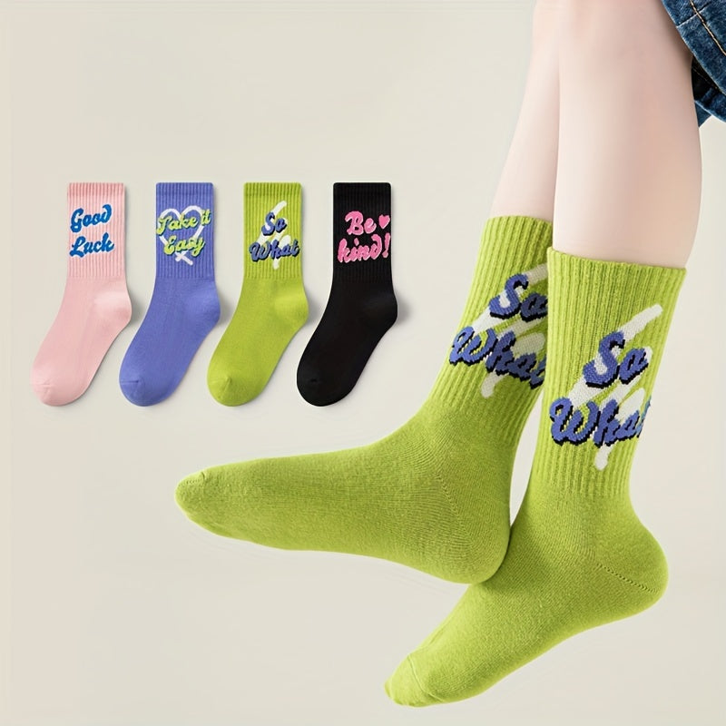 4pairs Hiking Sports Casual Socks for 8 12 Years Old Kids