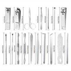 17pcs Nail Cutter Manicure Set with Ear Picking Spoon