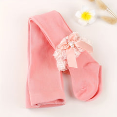 Baby Kids Lace Bow Princess Pantyhose Tights Girls Dress Stocking