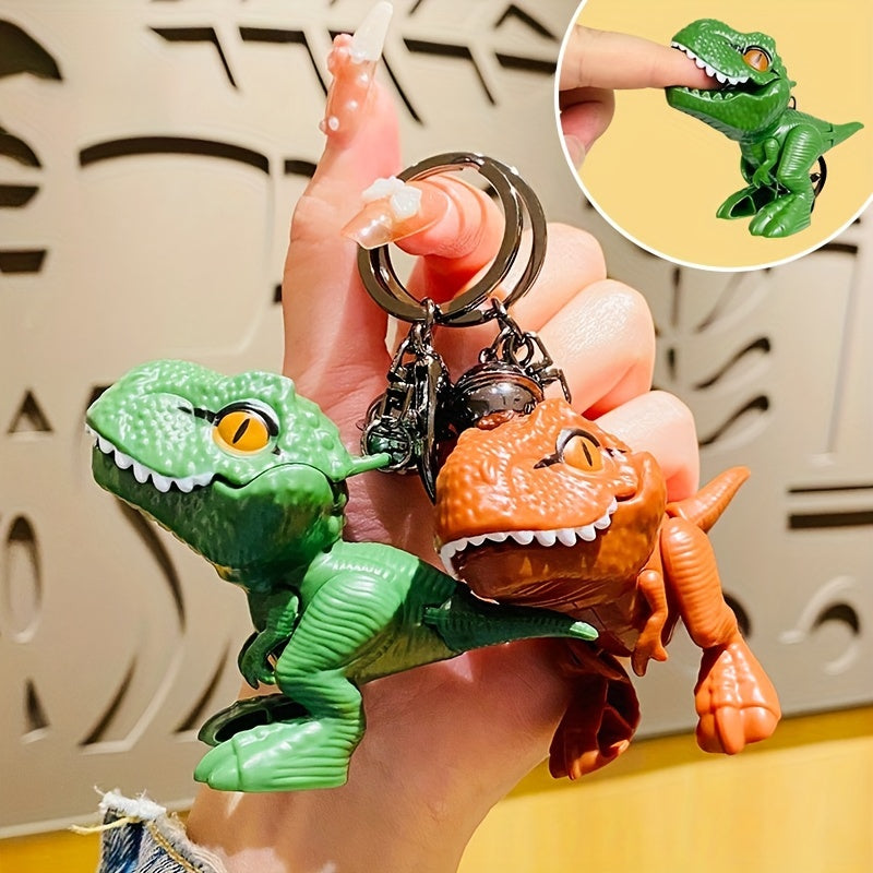 Biting Tyrannosaurus Doll Keychain Fun Dinosaur Toy for Car Bag