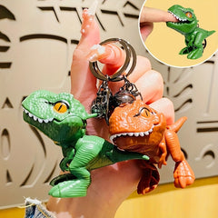 Biting Tyrannosaurus Doll Keychain Fun Dinosaur Toy for Car Bag