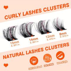 7 Pairs Natural Eyelashes Cluster Extensions 6-15mm Mixed Length False Eyelashes