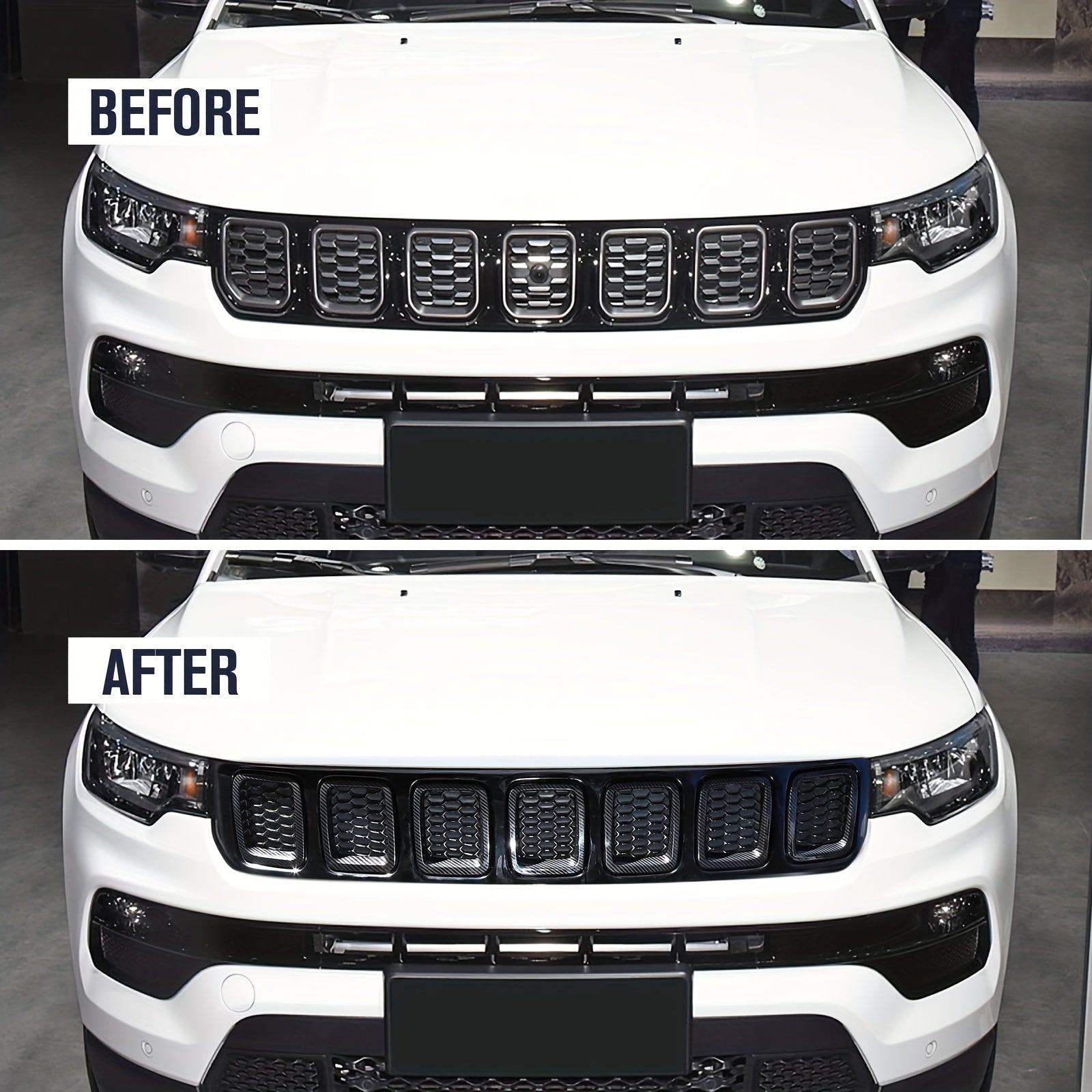 7pcs Grille Inserts Grill Cover Protective Casing Exterior Accessories