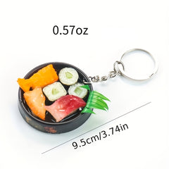Sushi Seafood Sashimi Lunch Box Keyring Fun Food Keychain Gift