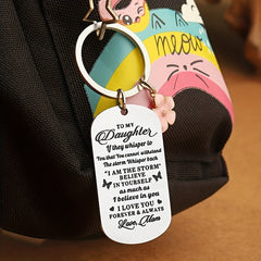 Stainless Steel Keychain Gift For Daughter Decoration Keyring