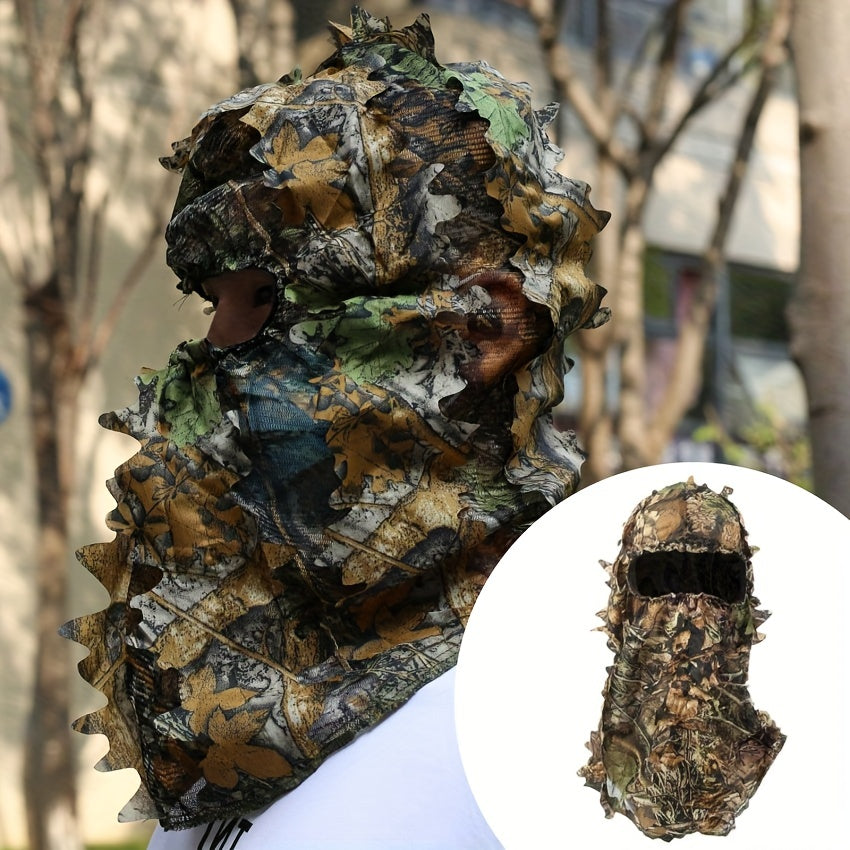 Ghillie Camouflage Leafy Hat 3D Full Face Mask Headwear Turkey Camo