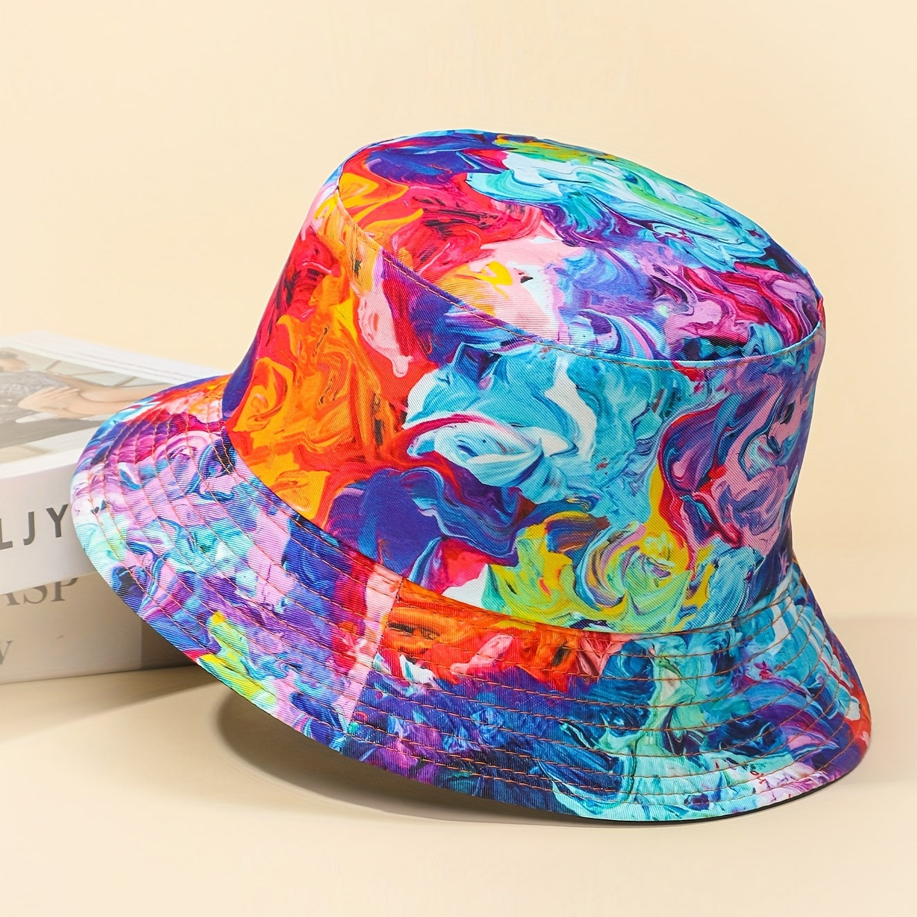 Men's Tie Dye Print Bucket Hat for Outdoor Activities