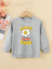 Fun Fried Eggs Graphic Girls Sweatshirt Casual Comfort Fit Kids Tops Pullover