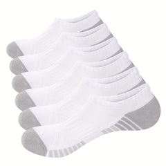 6 Pairs Striped Ankle Socks Soft & Lightweight Low Cut Sports Socks