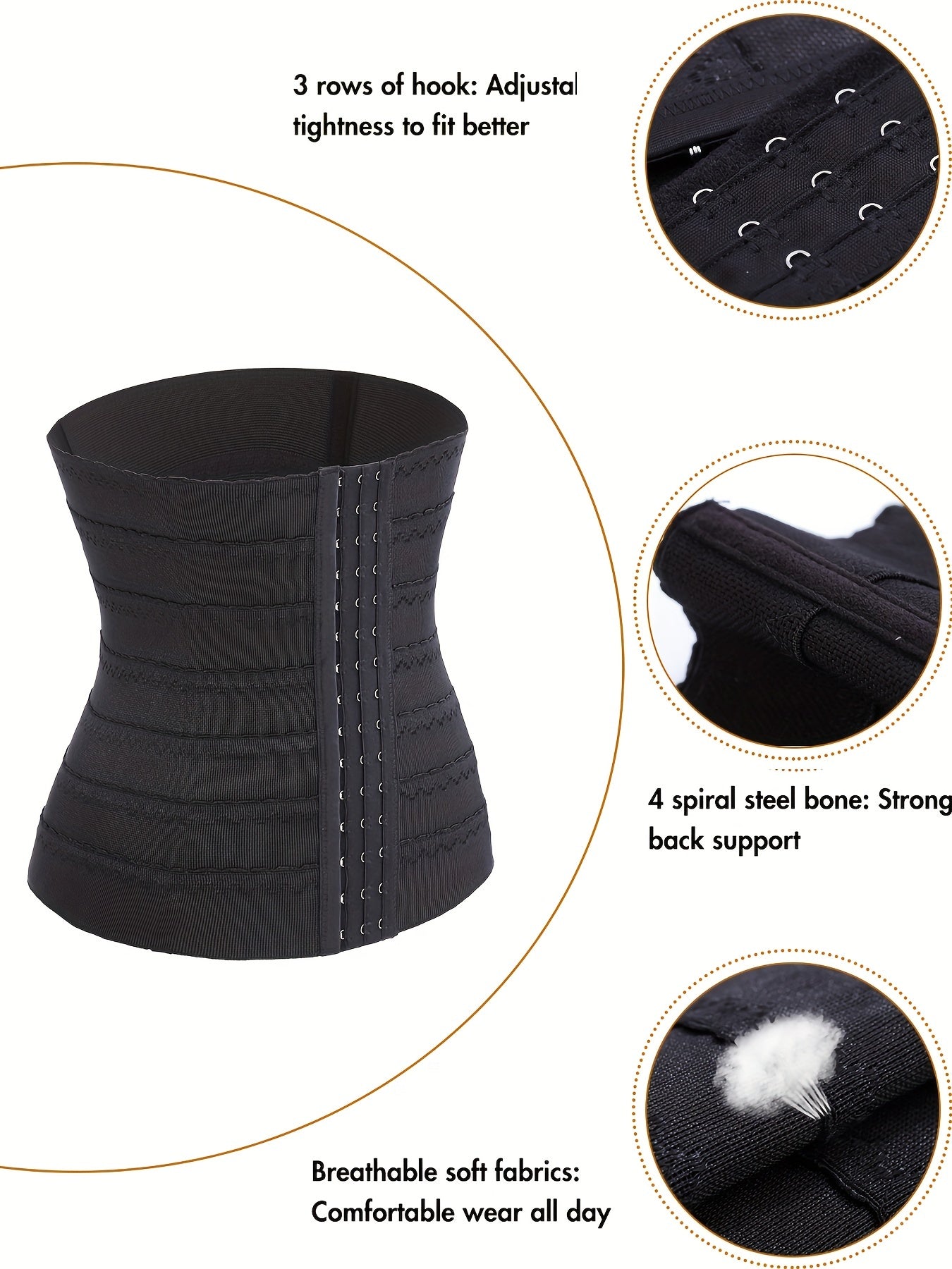 Casual Shapewear Women's Plus Solid Adjustable Tummy Control