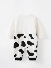Toddler Cow Print Long Sleeve Jumpsuit for Winter
