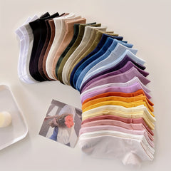 10 Pairs Women's Low Cut Ankle Socks Soft & Lightweight Solid Stockings