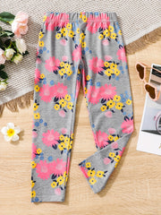 3-Pack Girls Stretchy Legging Pants Polka Dots Tie Dyed Floral Print
