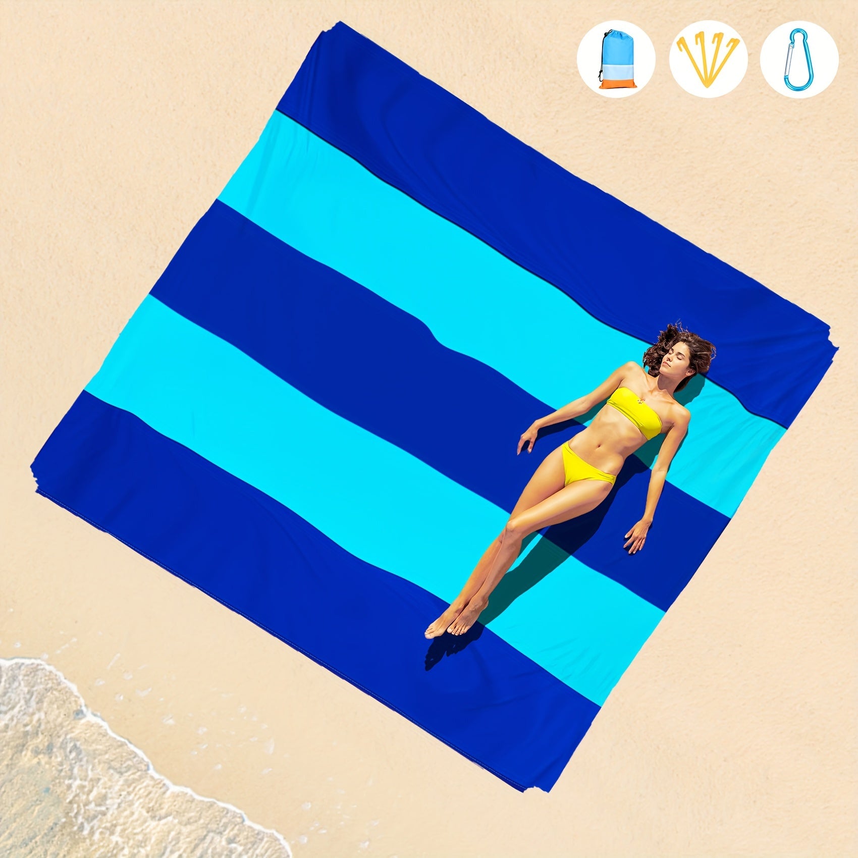 Waterproof Sandproof Beach Blanket Lightweight Mat for Outdoor Travel Camping