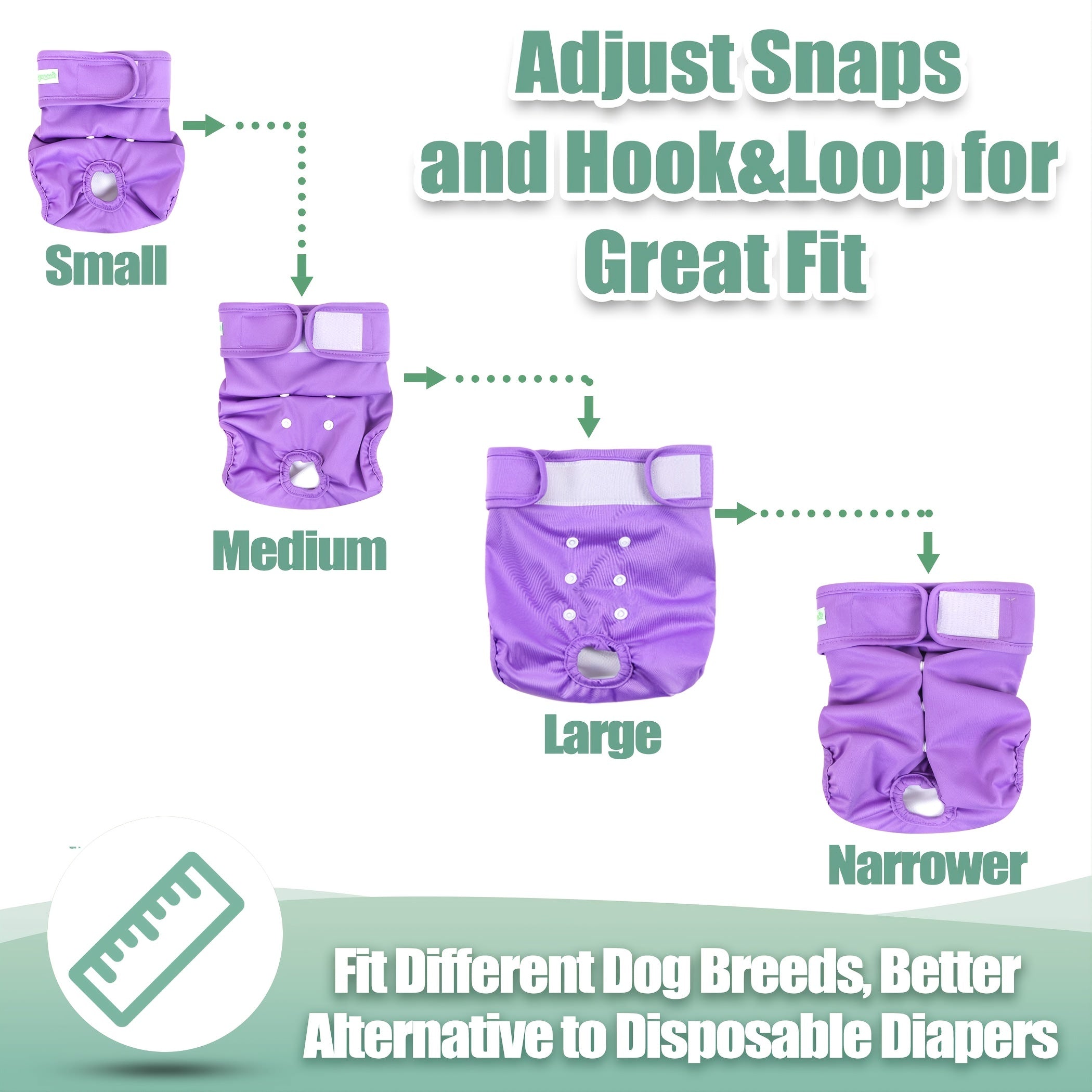 Washable Female Dog Diapers Reusable Pet Diapers For Small Medium Dogs