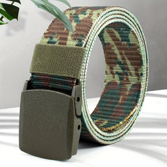 Men's Breathable Nylon Belt With Buckle Camouflage Canvas