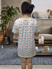 Umbrella Print Round Neck Nightdress