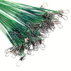 20pcs Anti Bite Steel Fishing Line Wire Leader Swivel Lead Core Leash