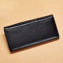 Casual Leather Wallets with Snap Closure - Crocodile Embossed