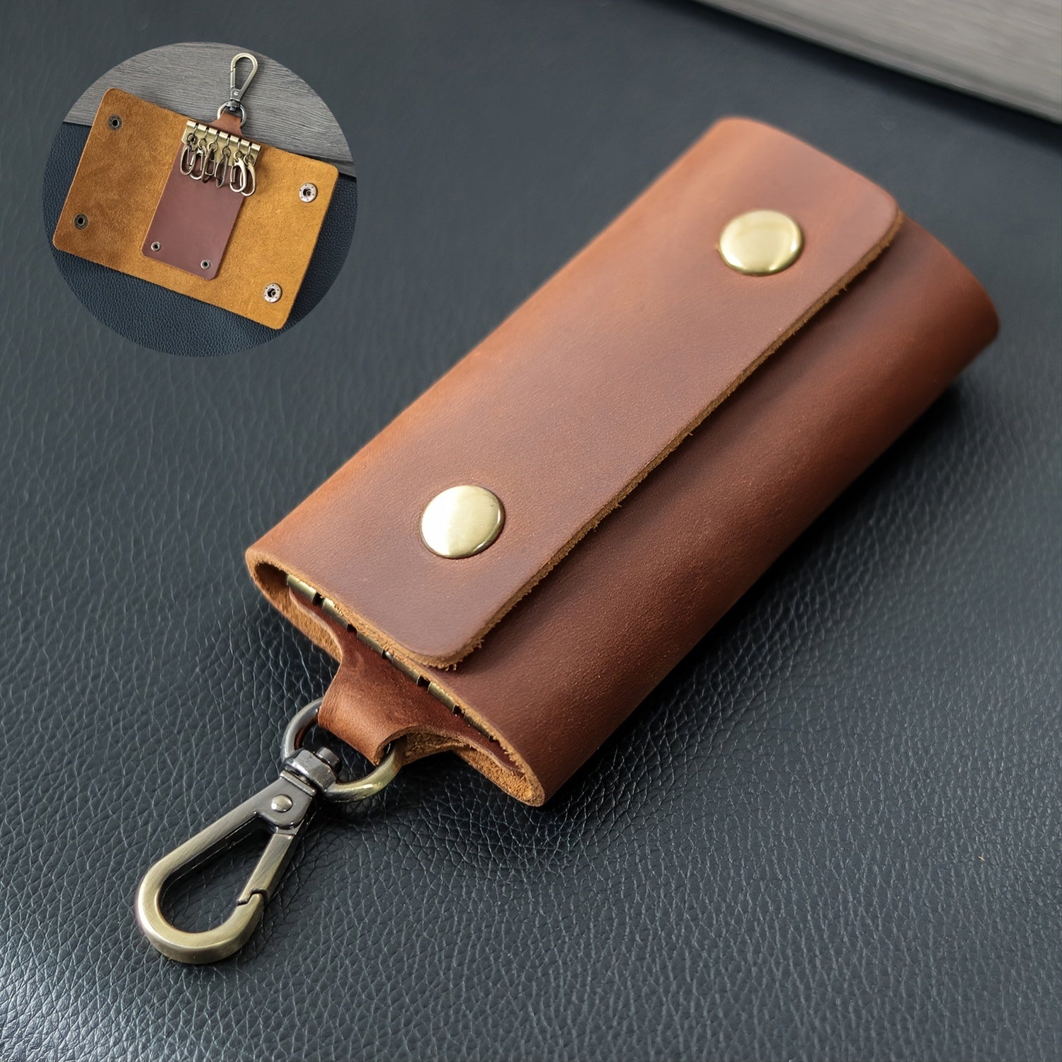 Stylish PU Faux Leather Key Case Protector