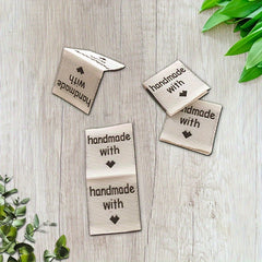 50pcs Personalized With Love Woven Sewing Labels - Double sided