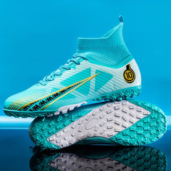 High Top Turf Football Boots Anti Skid TF Soccer Cleats