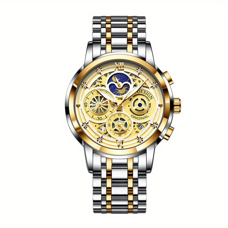 LIGE Boy's Sports Quartz Watch Full Steel Waterproof Chronograph