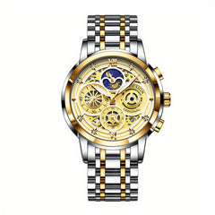 LIGE Boy's Sports Quartz Watch Full Steel Waterproof Chronograph