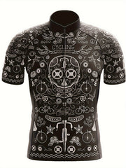 YTCYCLE Men's Zip Up Skull & Graffiti Cycling Jersey