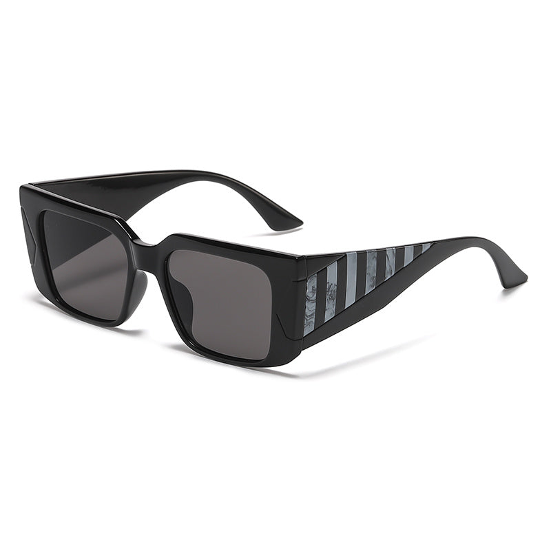 Square Sunglasses Thick Edge Temple Pattern