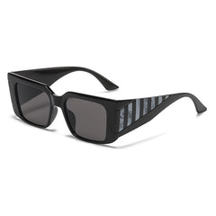 Square Sunglasses Thick Edge Temple Pattern