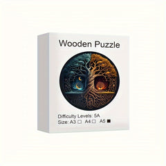 Yin Yang Tree Wooden Jigsaw Puzzles Adult Animal Shaped Pieces
