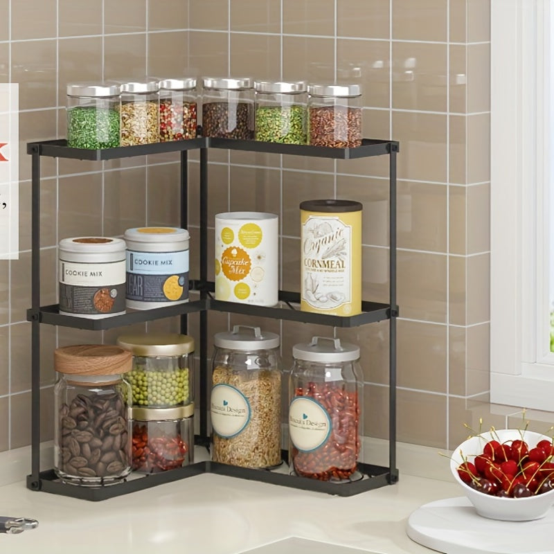 Non-perforated Kitchen Seasoning Rack Corner Shelf