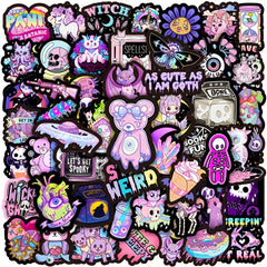 100pcs Gothic Doodle Stickers Waterproof PVC Stickers for Notebook Skateboard