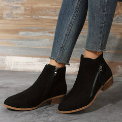 Women's Pointed Toe Ankle Boots Side Zip Booties Comfortable & Casual Shoes