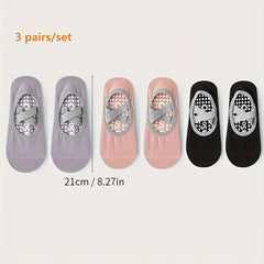 3 Pairs Yoga Socks Non-slip Cross Strap Sports Socks