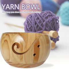 Wooden Yarn Storage Bowl Knitting Organizer Crochet Kit Mother's Gift