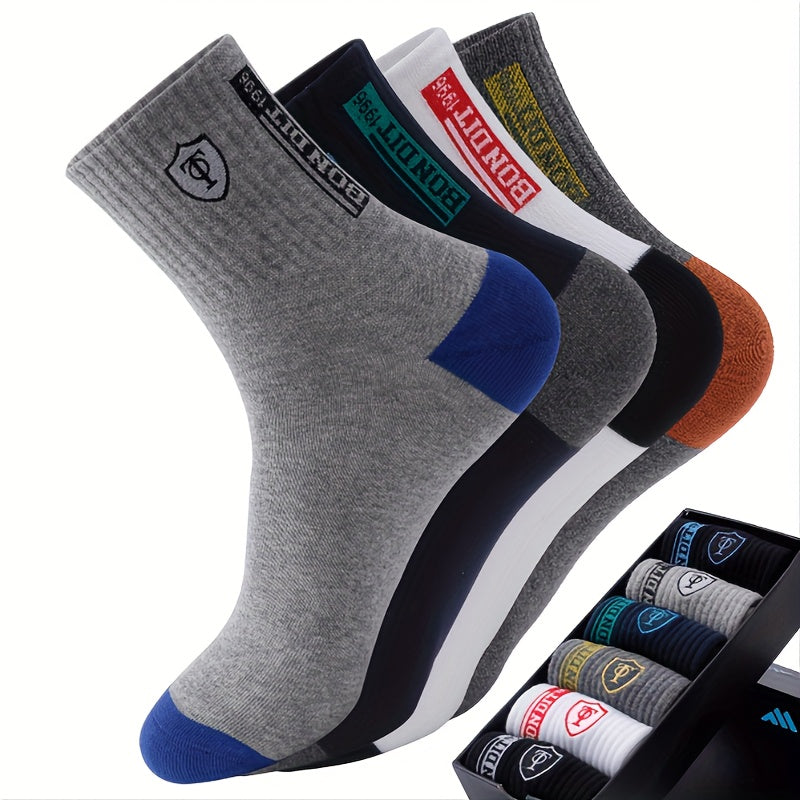 Men's Mid Crew Sport Socks - Comfy Breathable Socks for Basketball Training