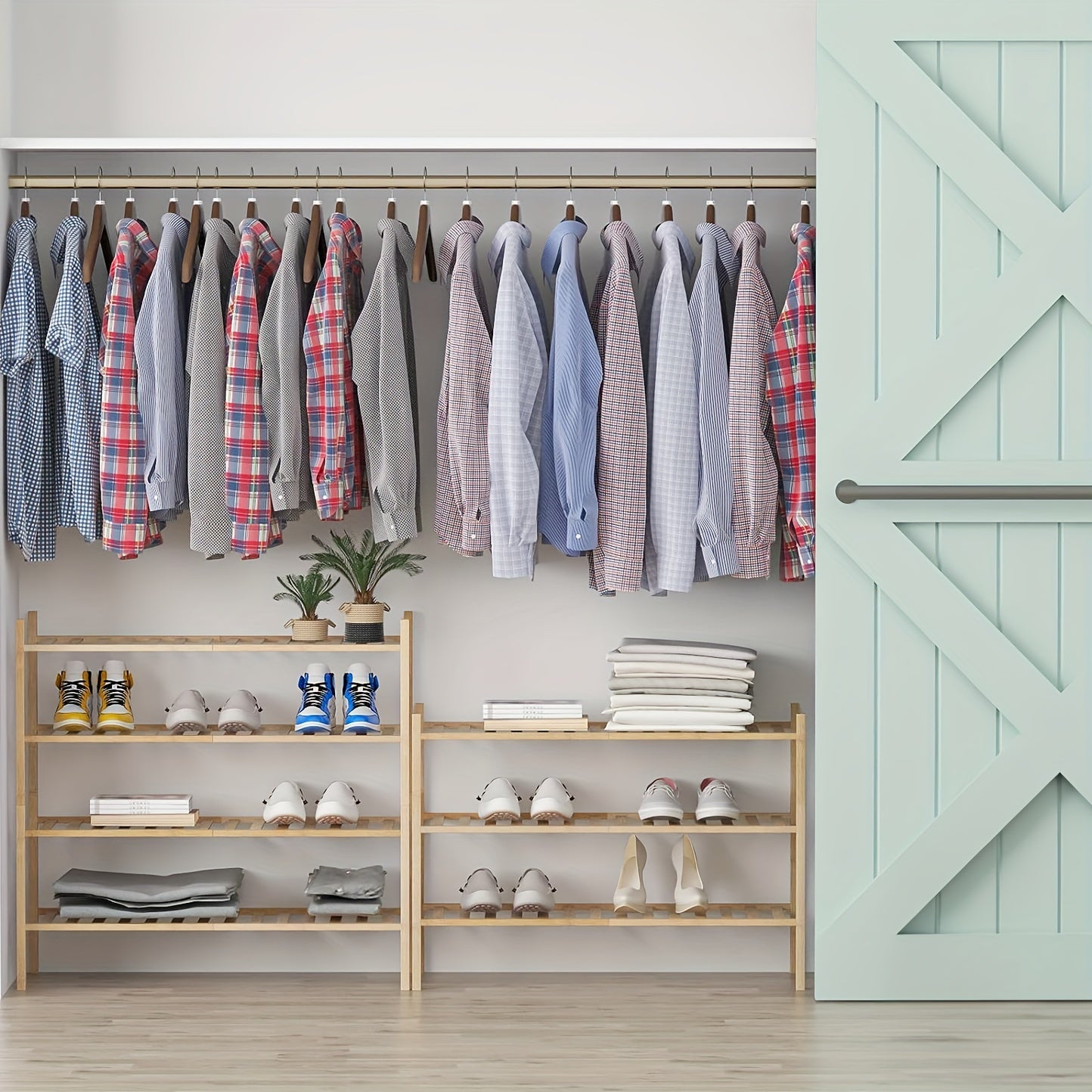 3 Tier Bamboo Shoe Rack Entryway Closet Bathroom Shelf Stackable