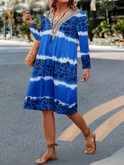 Colorblock Leopard Tie Dye Maxi Dress