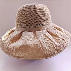 Women's Wide Brim Sun Hat Knitted Bucket Hat