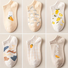 6 Pairs Cute Fruit Low Cut Ankle Socks Women's Stockings