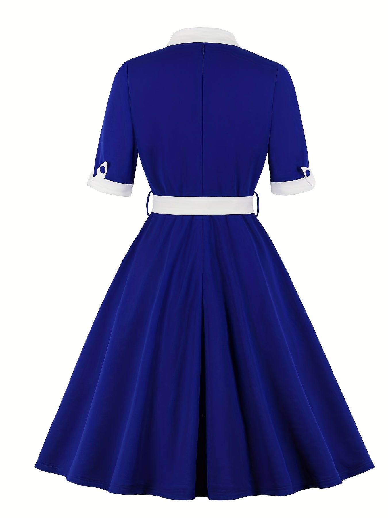 Retro Dress Women's Plus Bow Tie Flared A line Party Dress