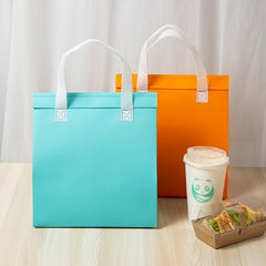 5 Insulated Take Out Bags w/ Stickers - Ideal for Ice Cream, Coffee
