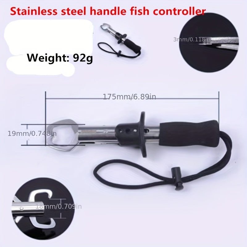 T Shape Fish Controller Stainless Steel Fish Lip Gripper Fishing Tool