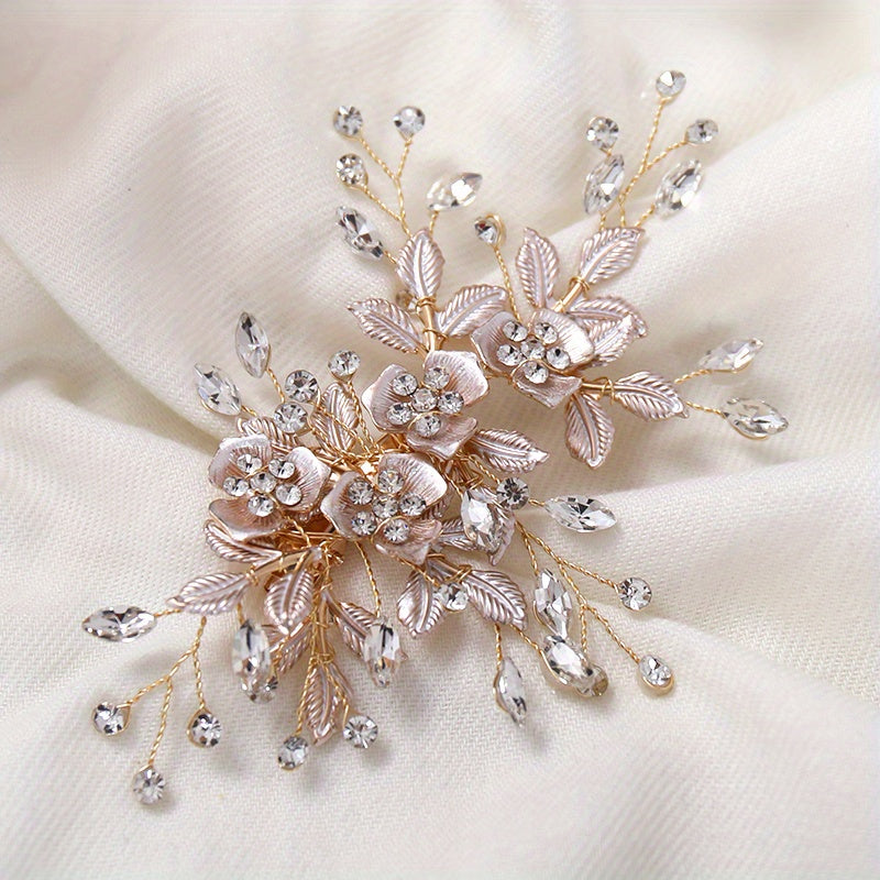 Crystal Flower Hair Clip for Women