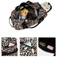 Leopard Gym Bag Waterproof Travel Overnight Men Women Dance Class